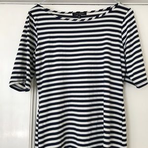 Bateau boat neck striped 3/4 sleeve top